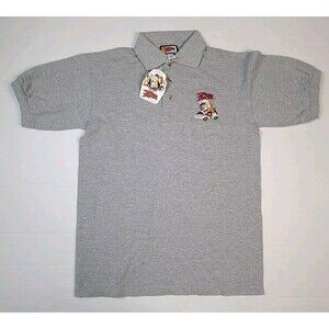 Speed Racer Polo Gray Mens Small Anime Deadstovk W/Tags Vintage Y2K Embroidered